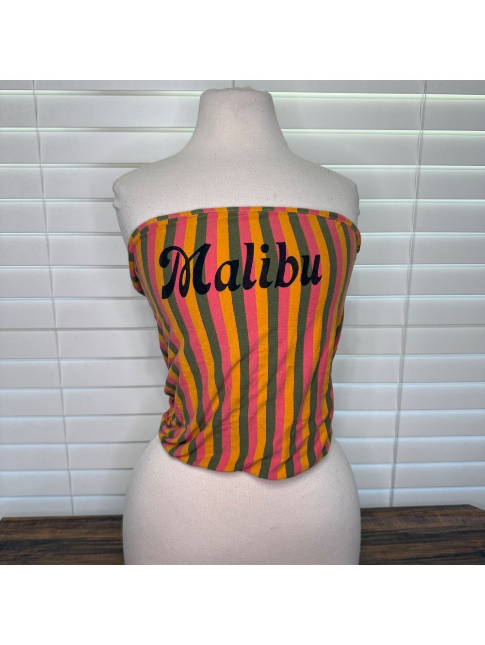 Mighty Fine Malibu Striped Tube Top Juniors Size XL